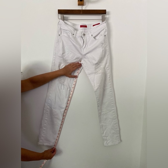 Men’s Guess Avalon Modern White Skinny Ripped Jeans - Picture 16 of 16
